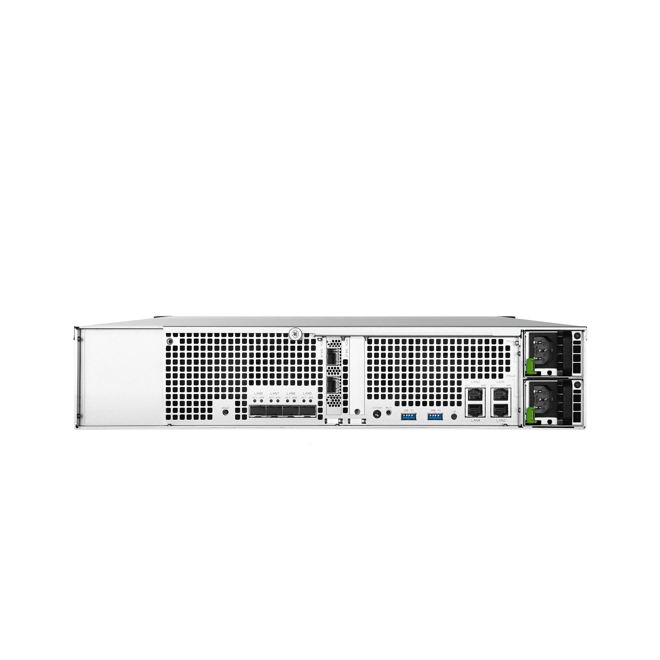 QSAN XN8112RE — rear view with SFP+ networking