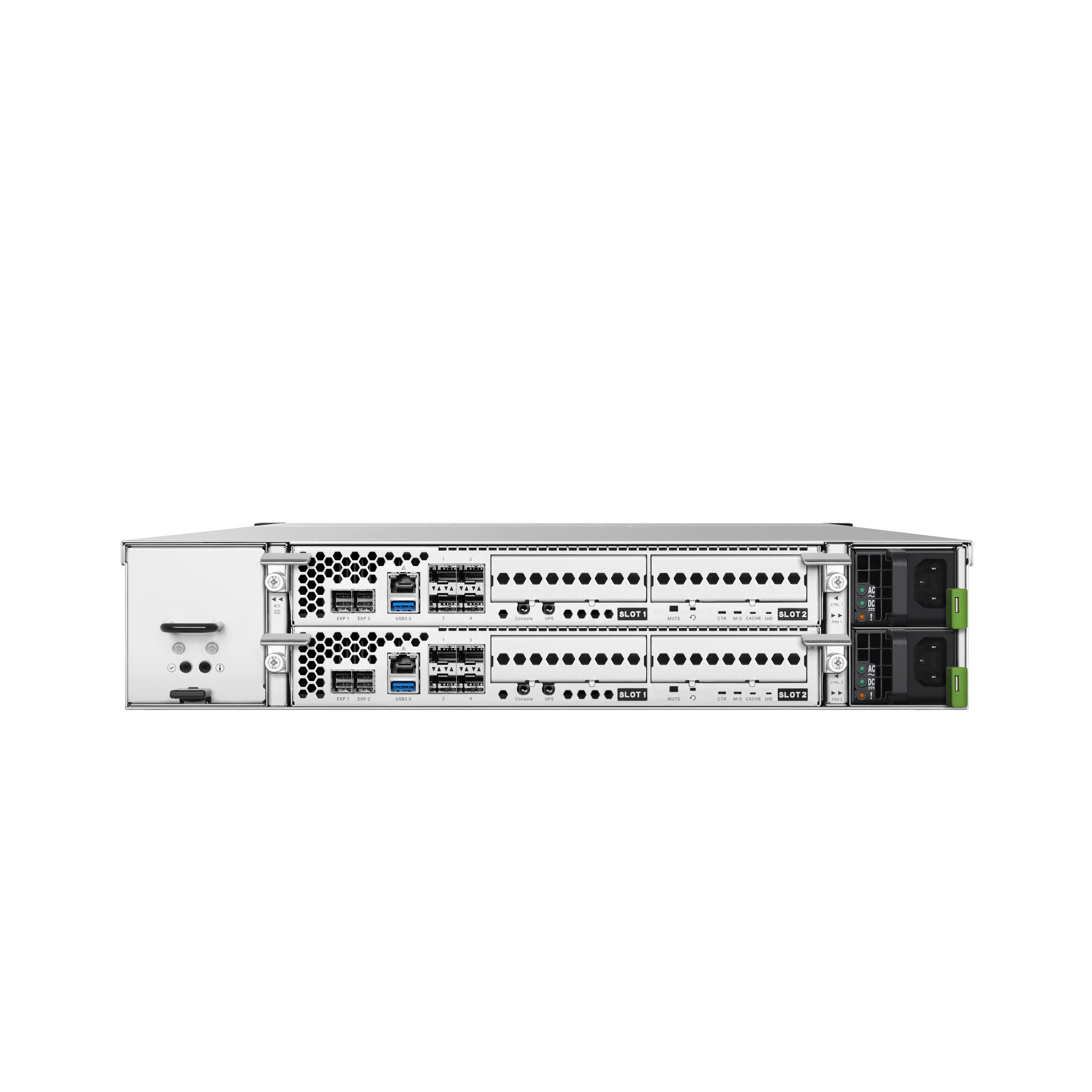 QSAN XN5226 — rear view, dual-controller configuration